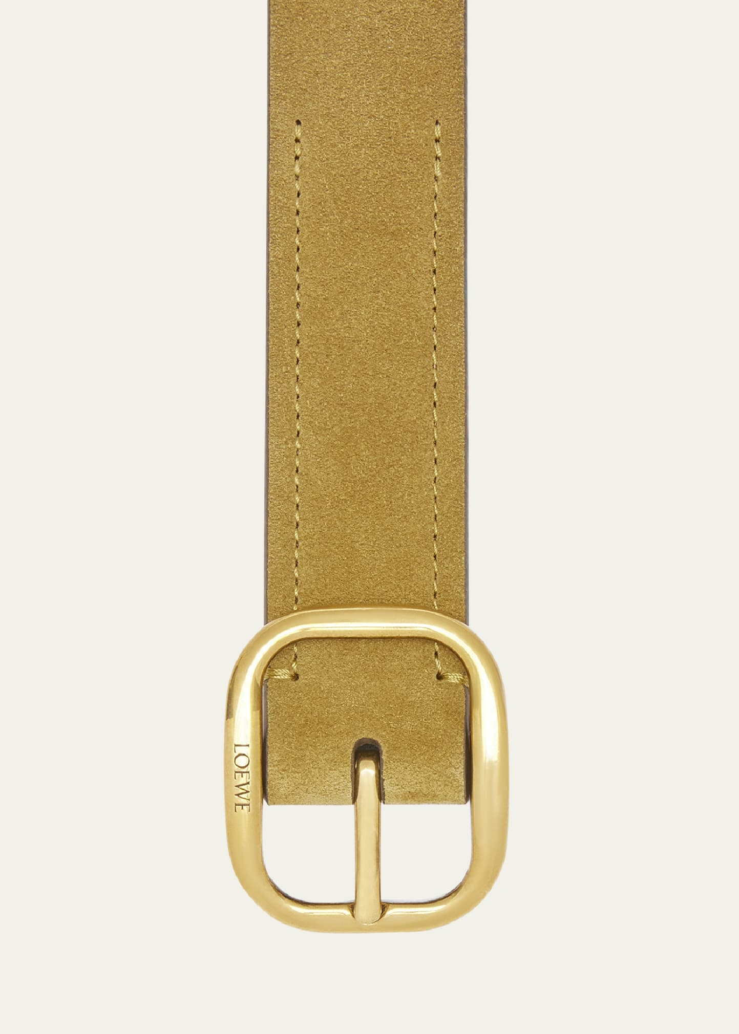 Calf Leather Curved Buckle Belt - 3