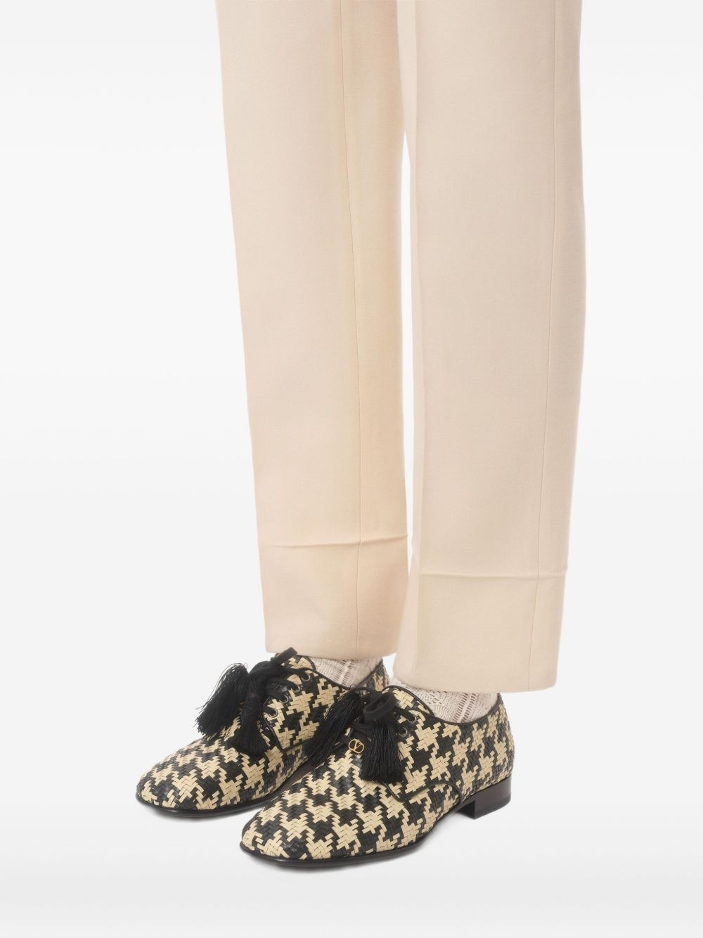tassel-detail houndstooth loafers - 6