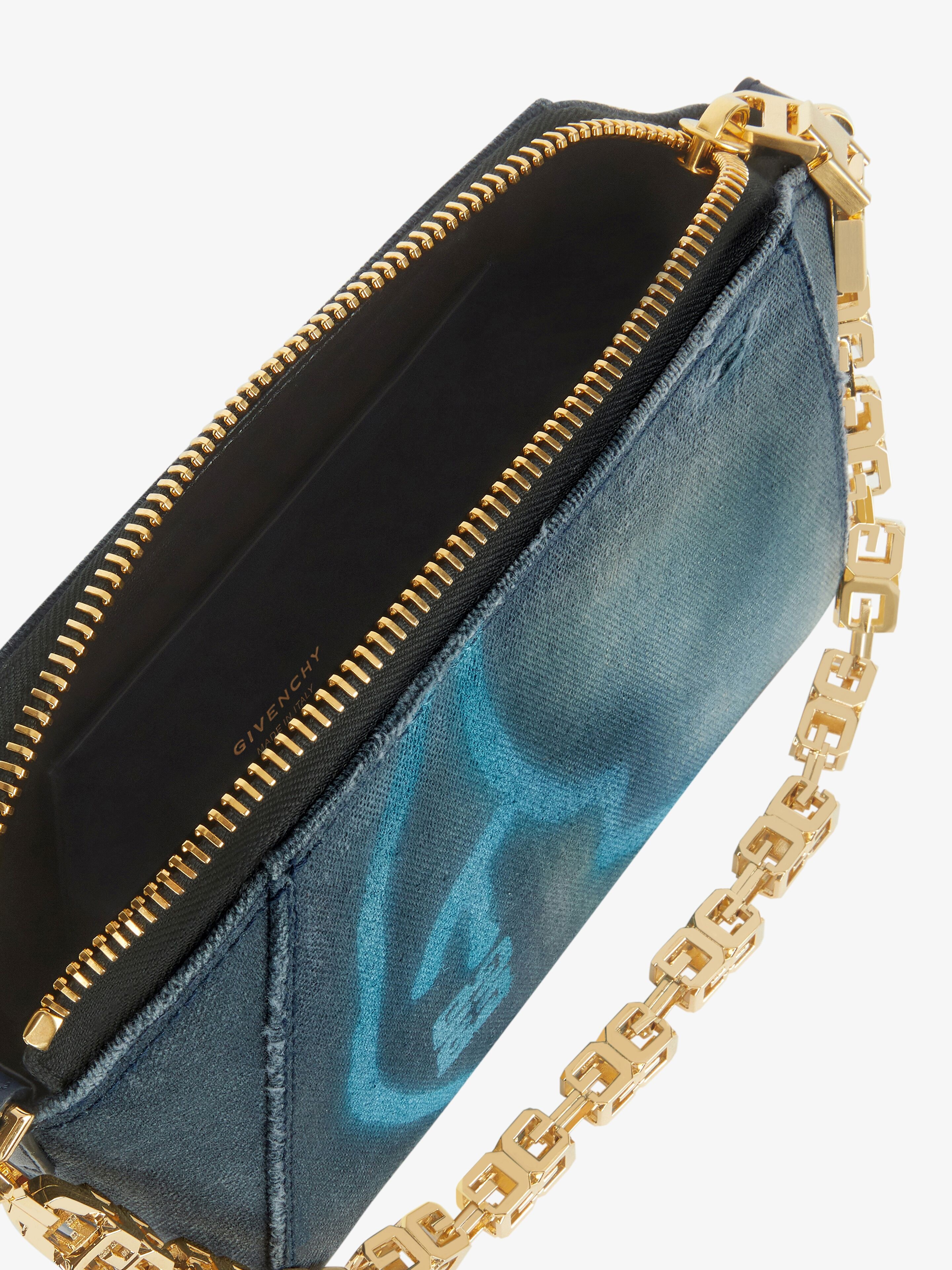 XS ANTIGONA BAG IN TAG EFFECT PRINTED CANVAS WITH CHAIN - 6