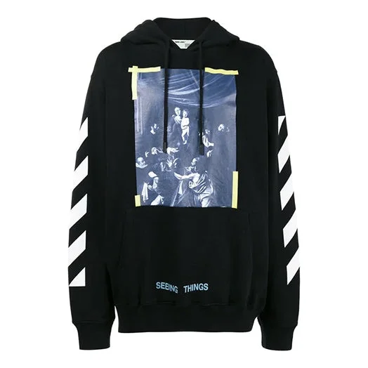 Off-White Cravaggio Long Sleeve Men's Hoody Black OMBB003F170030161001 - 1