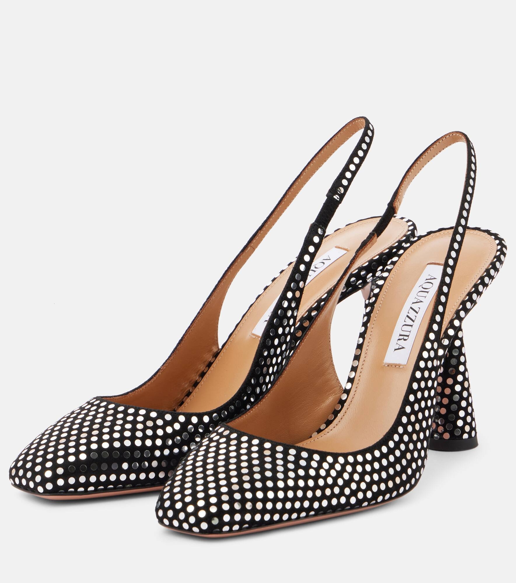 Amore embellished leather slingback pumps - 5