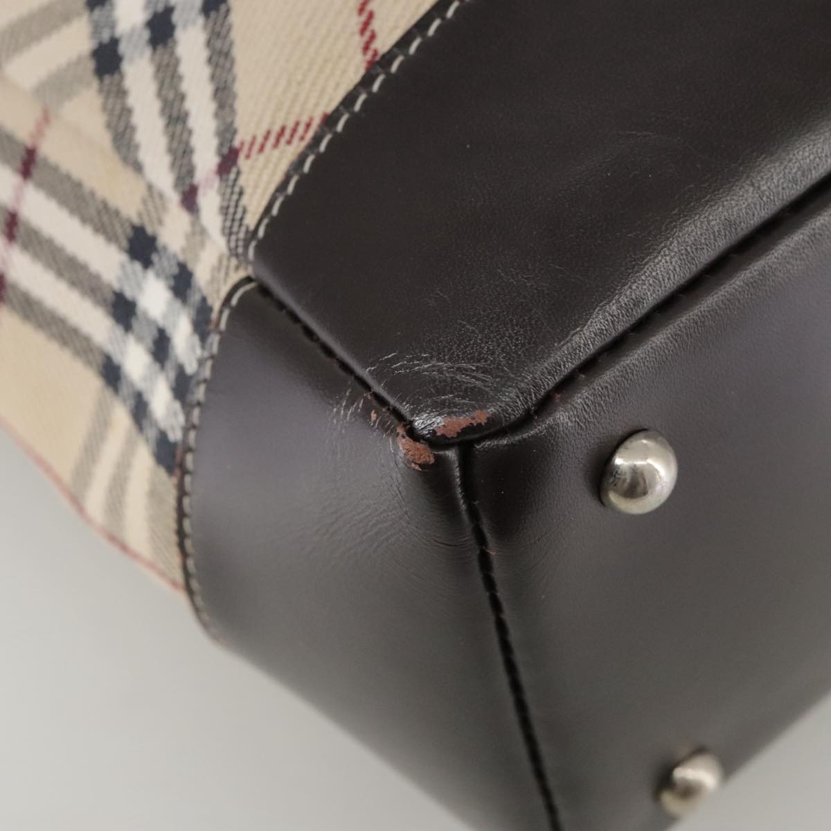 Burberry Nova Check Blue Label Hand Bag Canvas Beige - 16