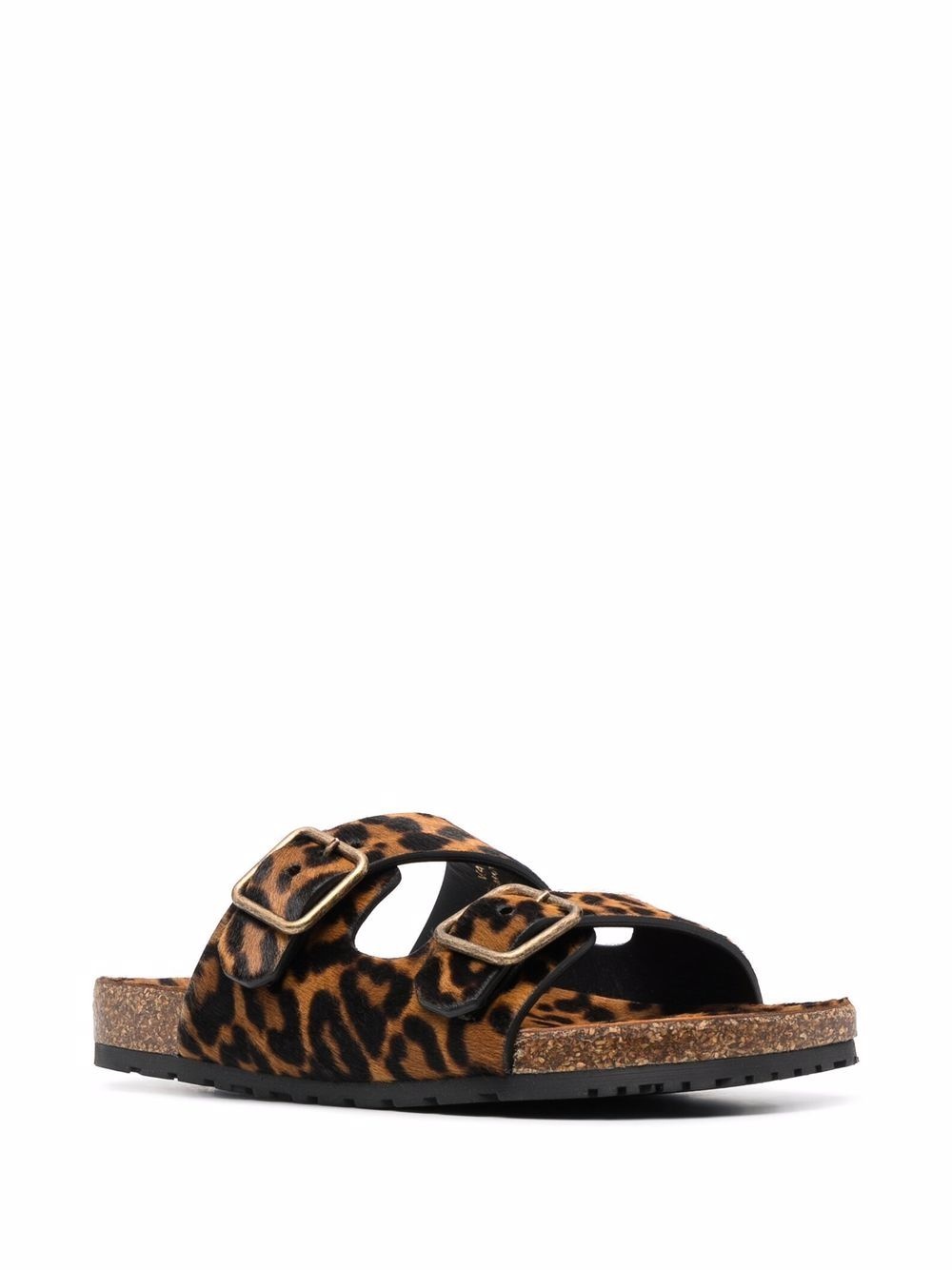 leopard-print buckle sandals - 2