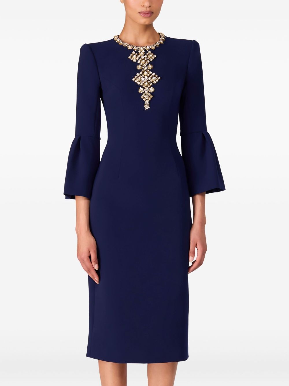 Margoni bell-sleeve embellished midi dress - 2