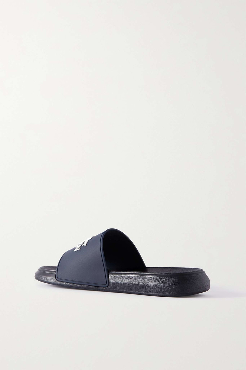 Logo-embellished rubber slides 3