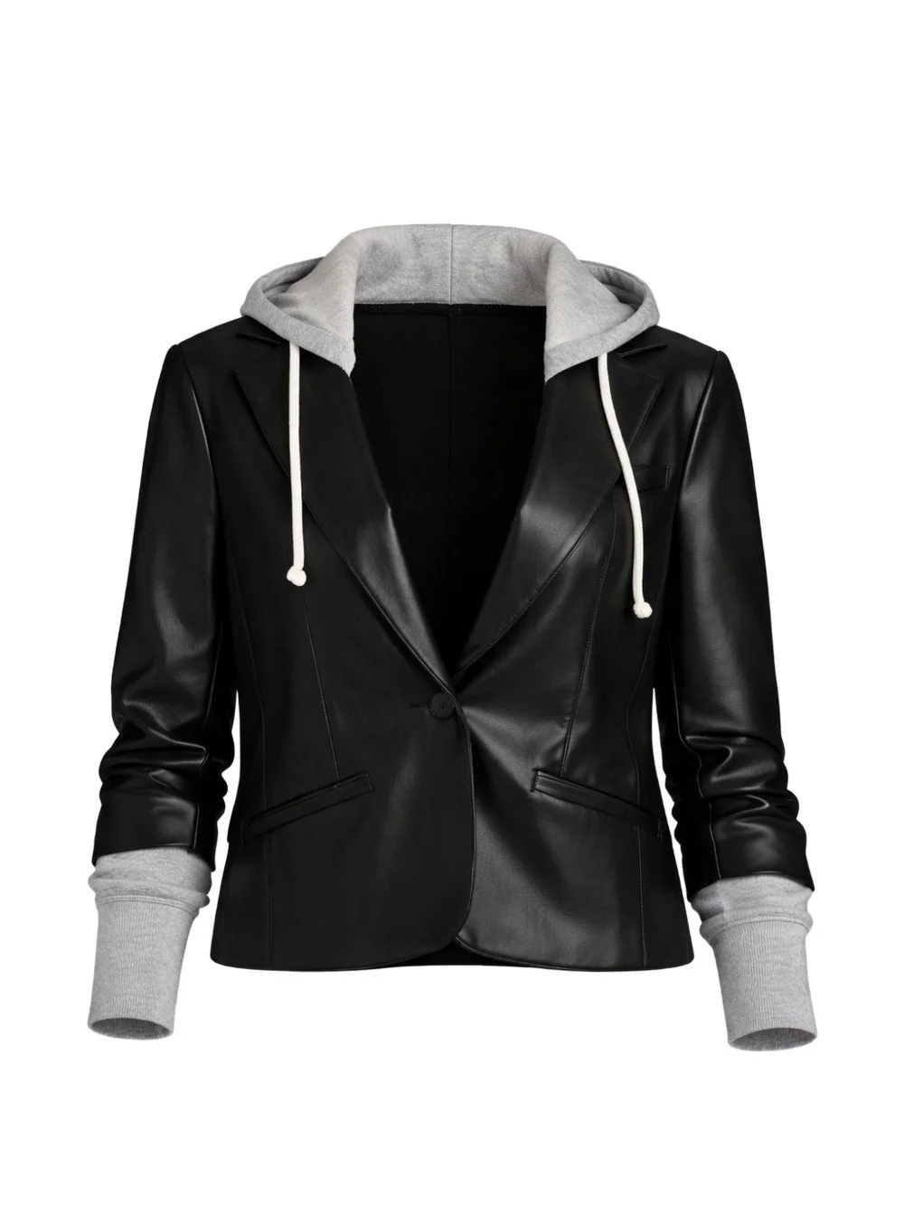 Le Petit Hooded vegan leather jacket - 1