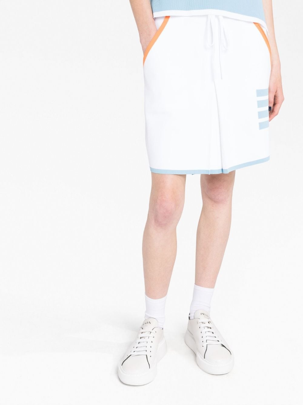 4-Bar Stripe box pleat miniskirt - 5