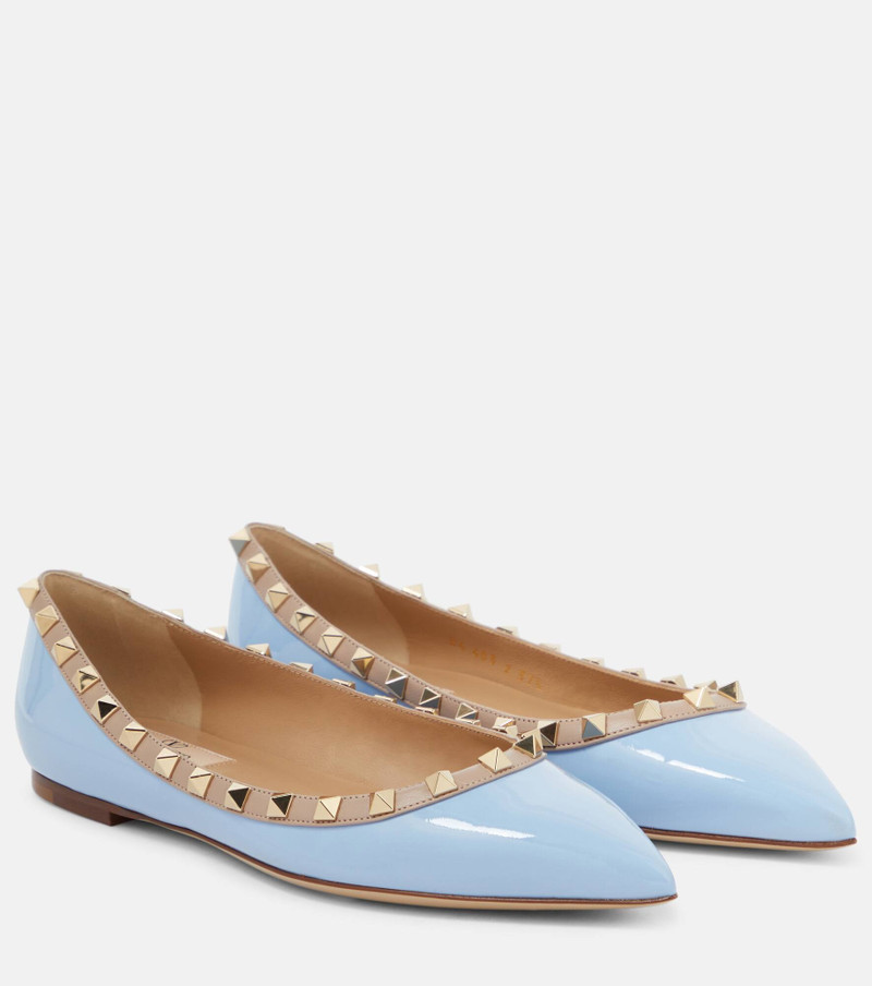 Rockstud patent leather ballet flats - 1