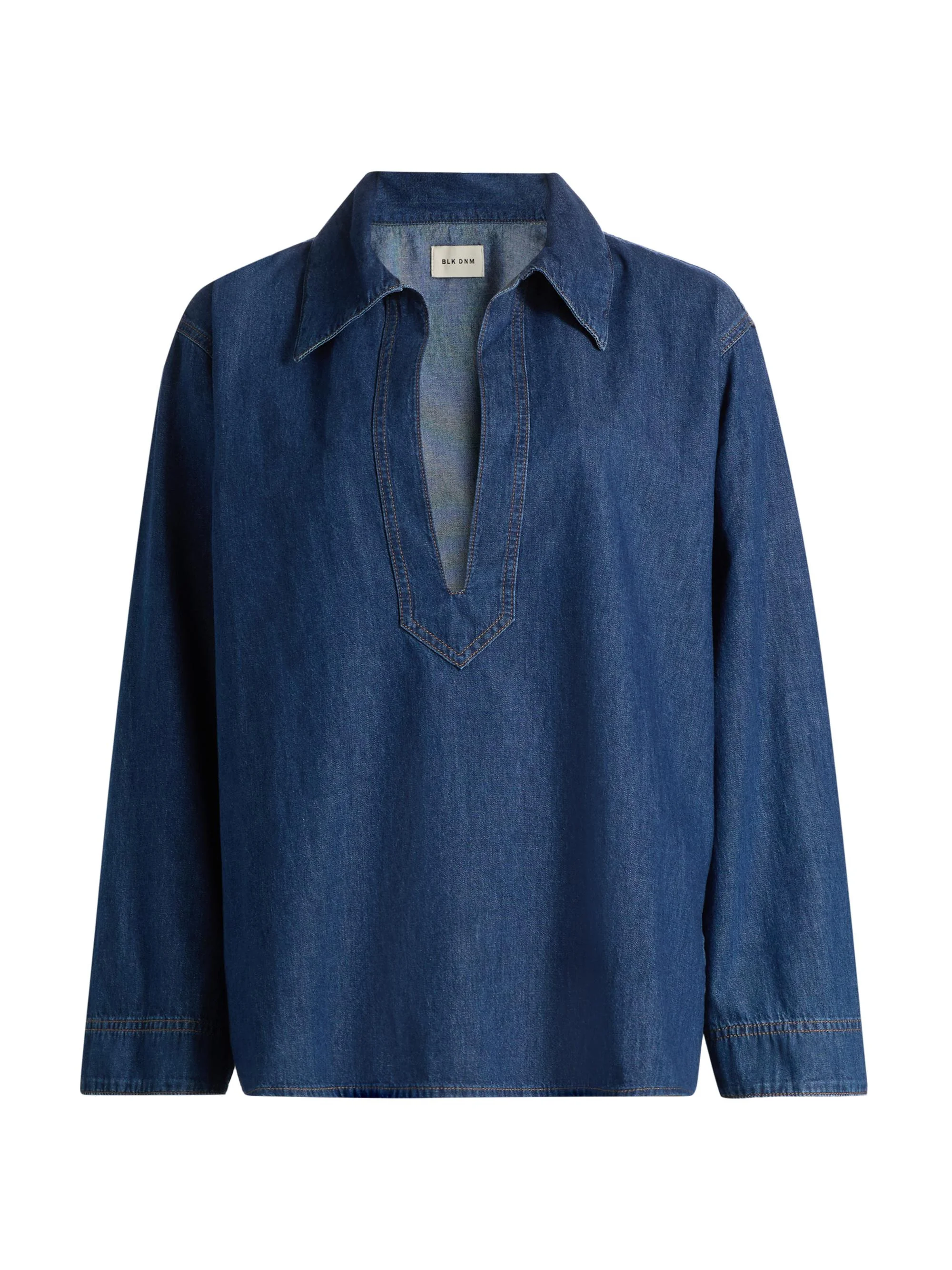 Women's Denim Tunic Top - Clean Blue - 1