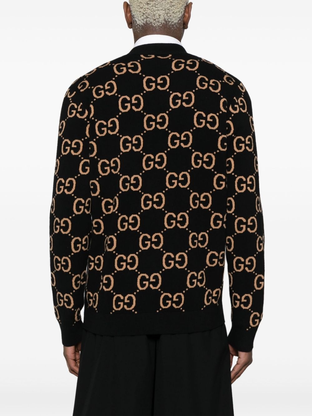 GG motif button-up cardigan - 4