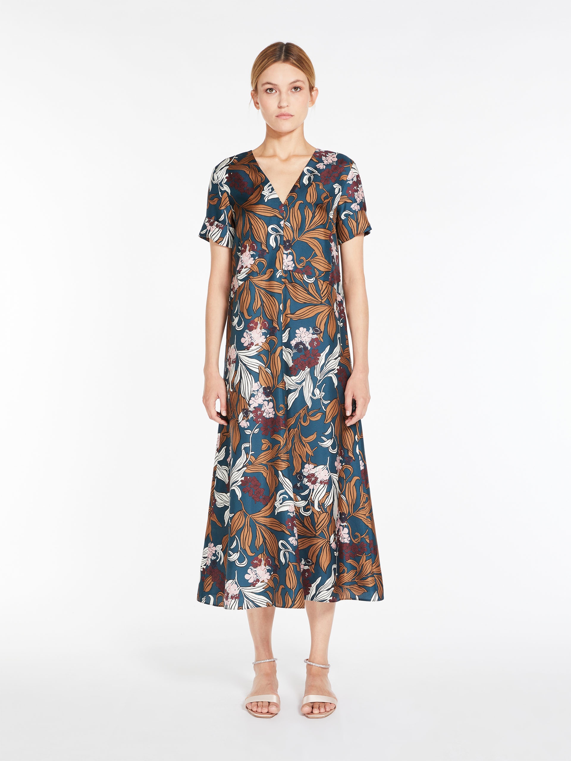 PAOLA Printed silk dress - 3