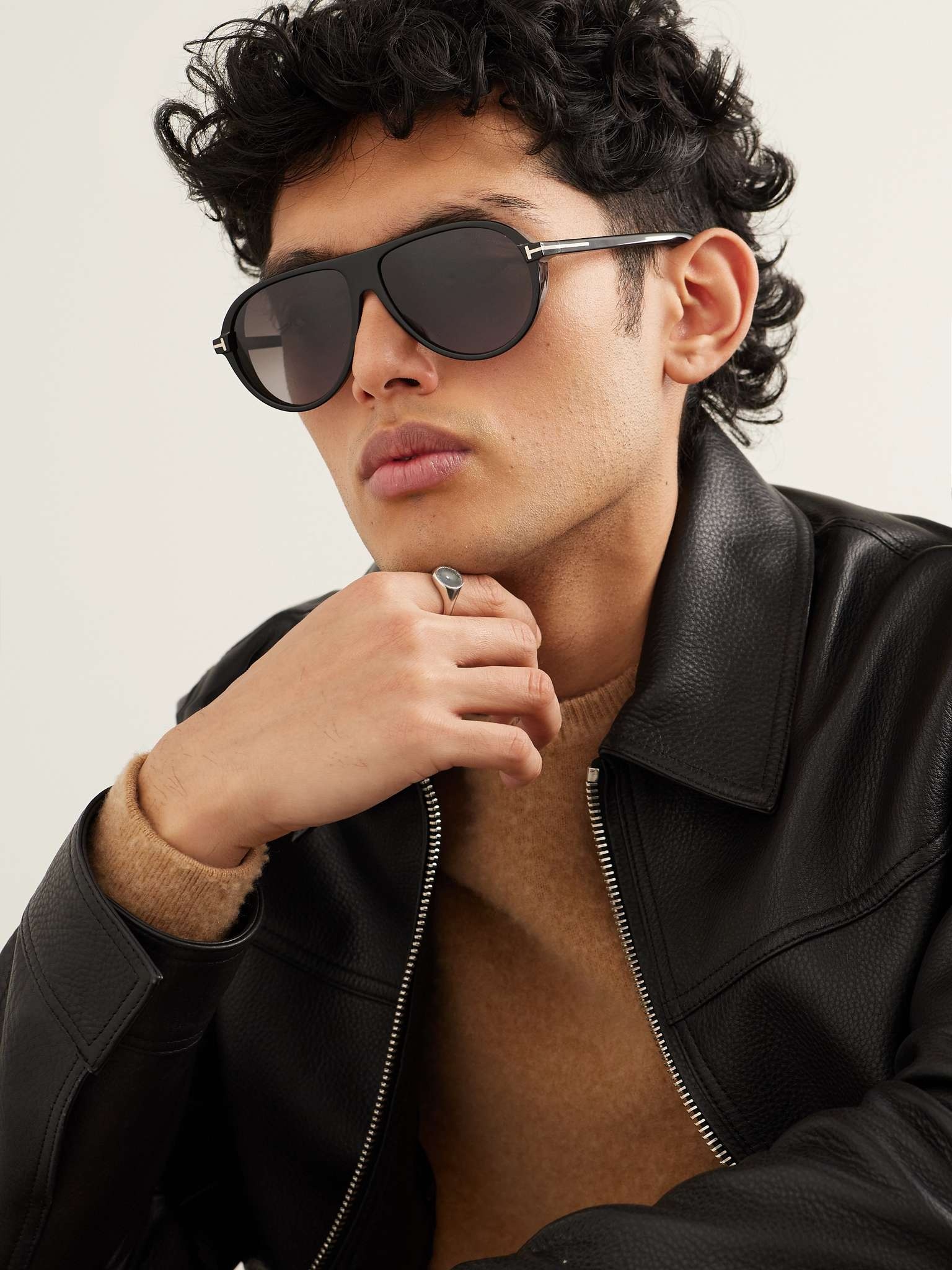 Aviator-Style Acetate Sunglasses - 2