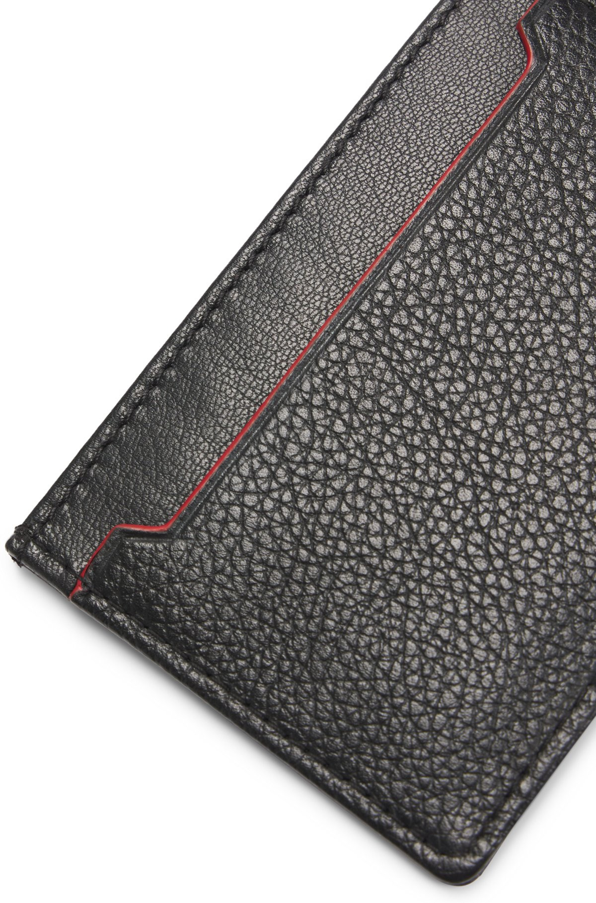 GRAINED-LEATHER CARD HOLDER WITH EMBOSSED LOGO - 3
