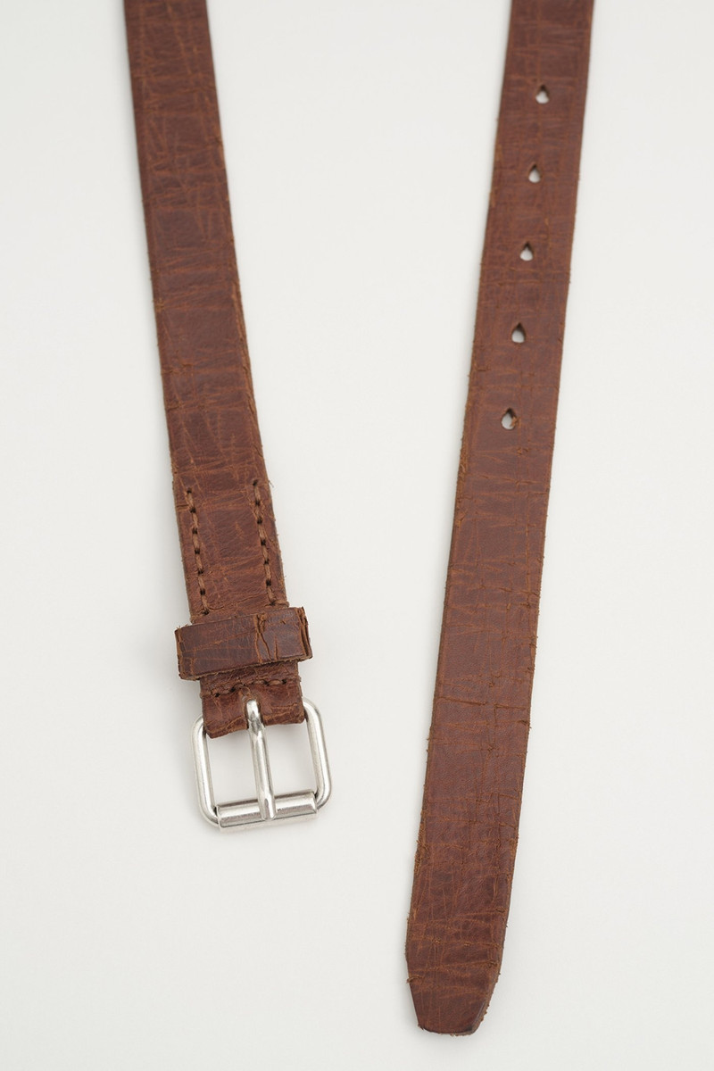 Our Legacy 3 cm Belt Laser Crack Cognac Leather outlook