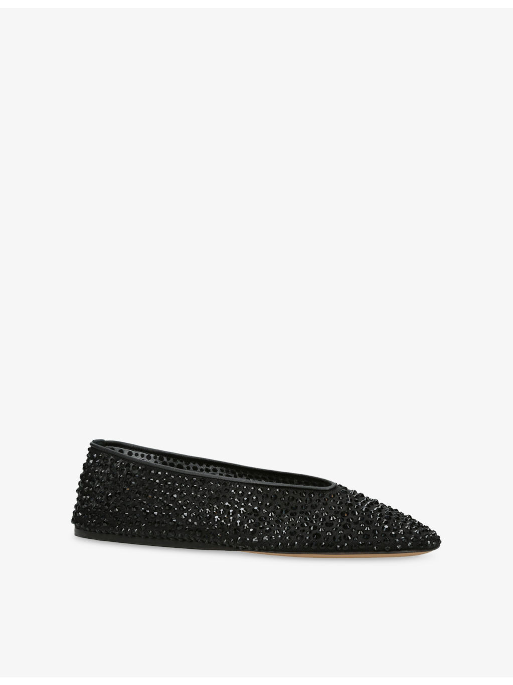 Luna Rhinestone-Embellished Mesh Ballet Flats - 3