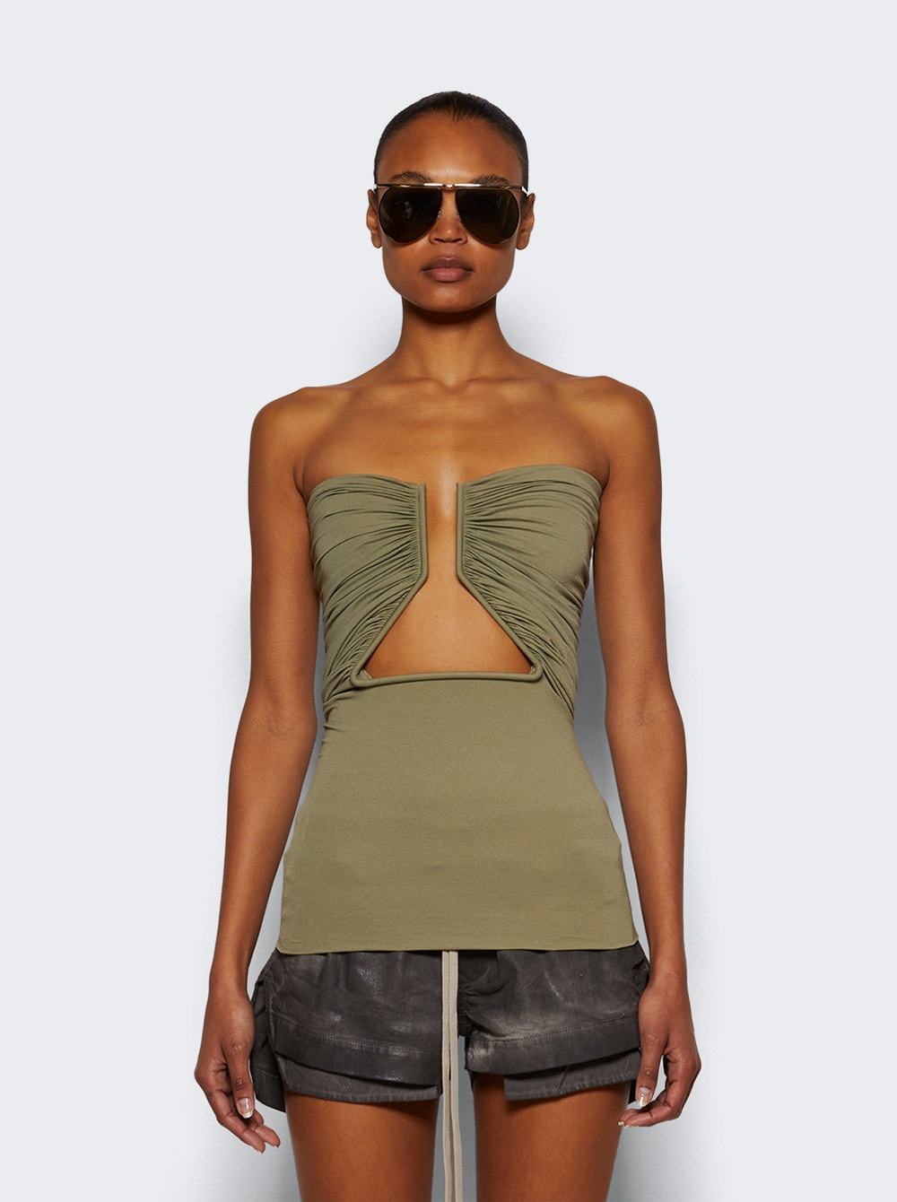Jersey Prong Bustier Top Celadon - 2