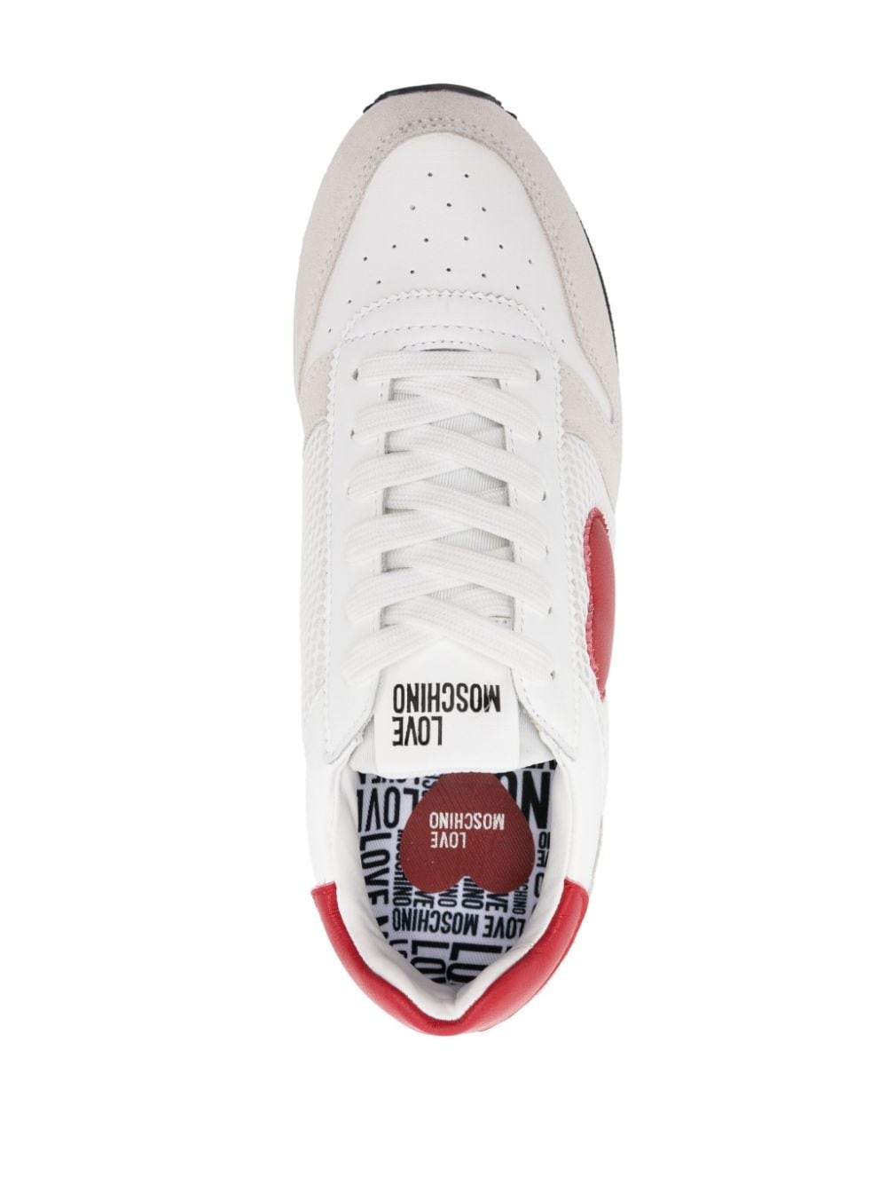 heart-patch leather sneakers - 4