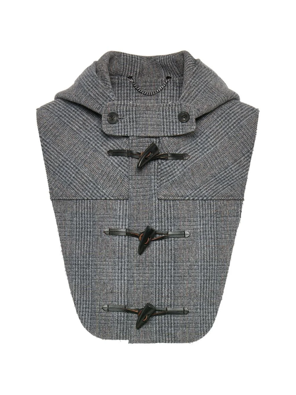 check-pattern toggle-fastening scarf - 1