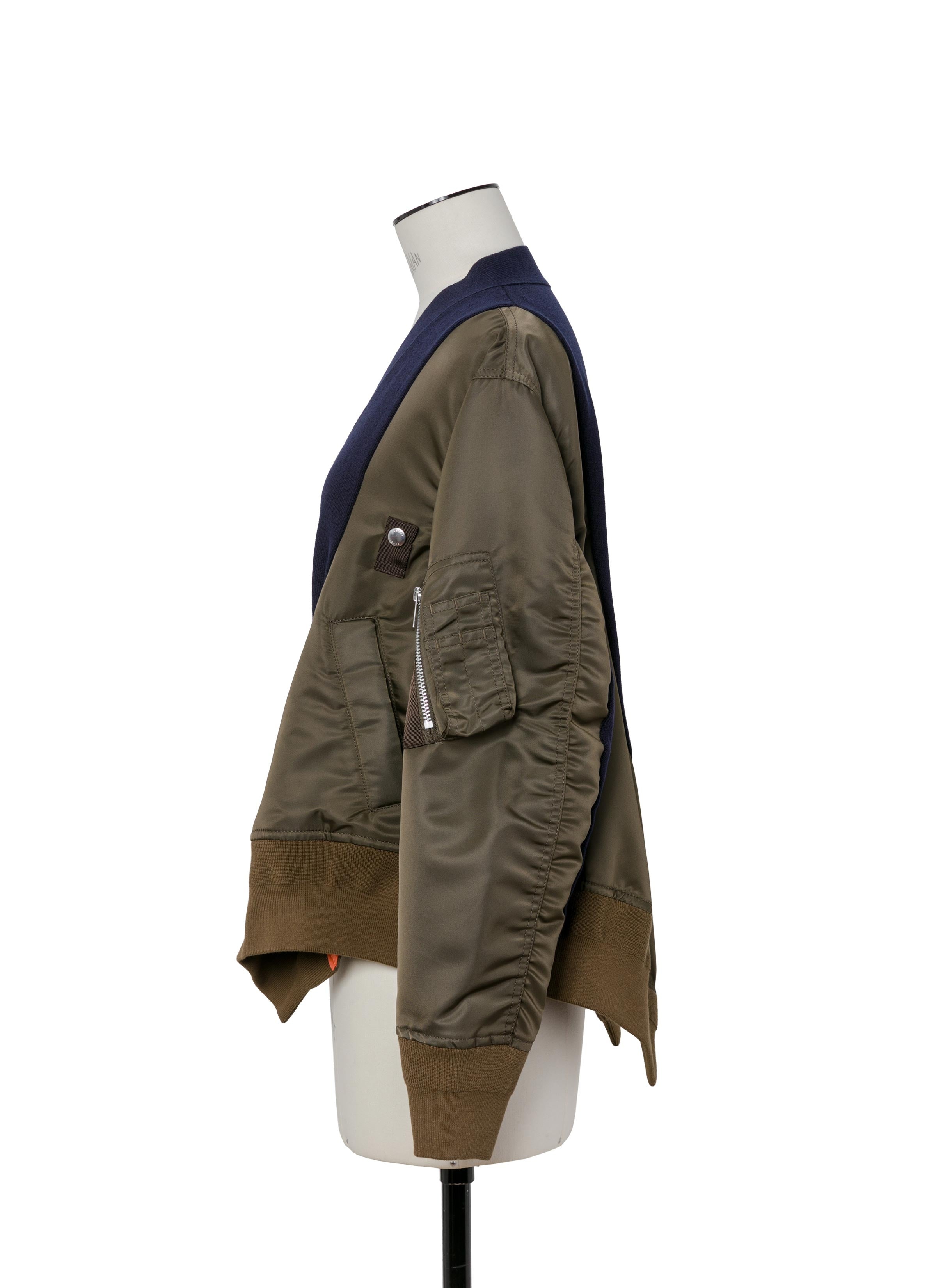 Nylon Twill x Knit Cardigan - 3