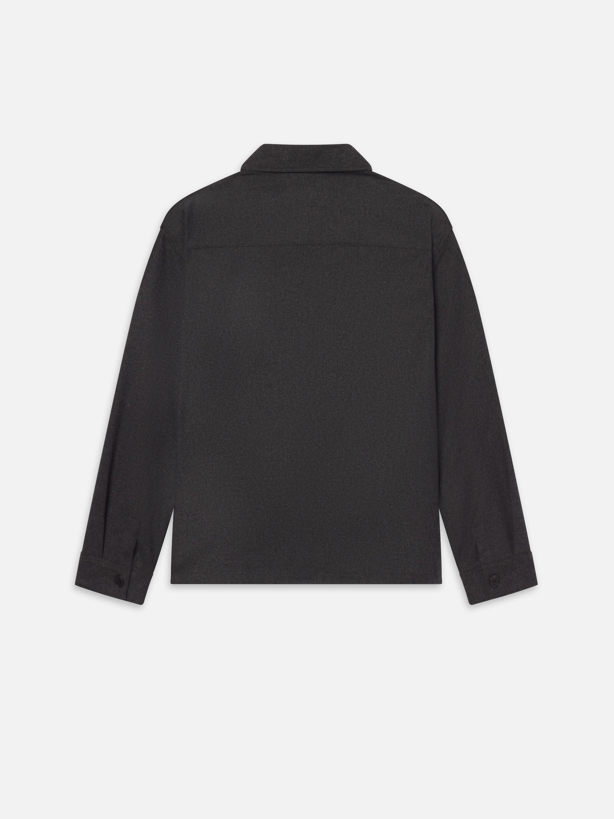 Wool Overshirt in Grey Melange - 3