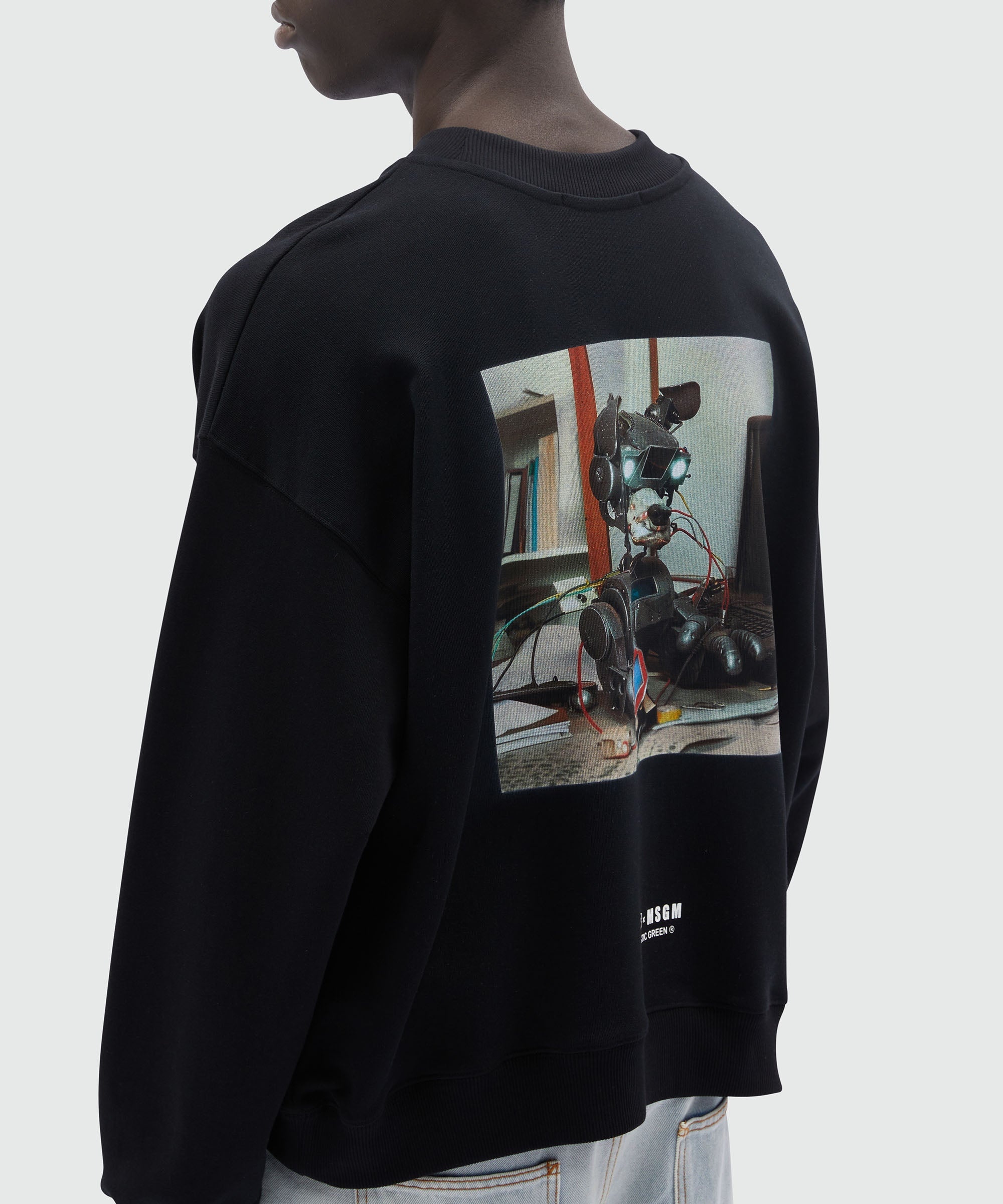 Black organic cotton sweatshirt with "WOW!" quotes - 5