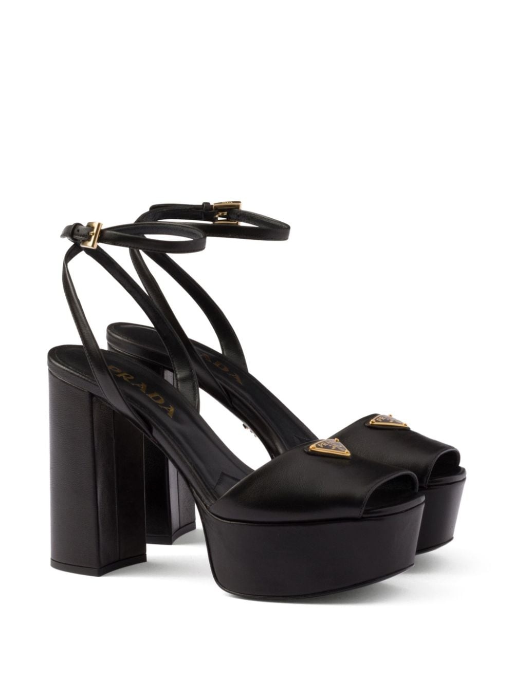 115mm leather platform sandals - 2