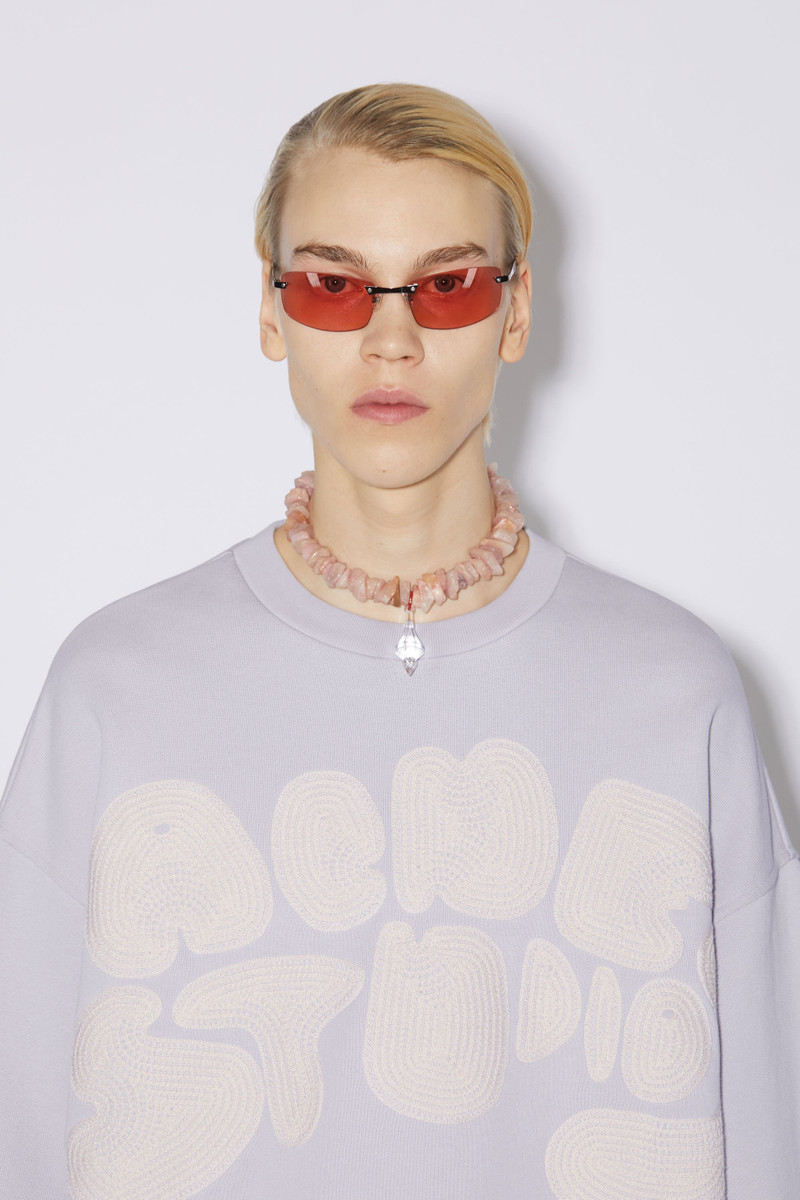 Crew neck bubble logo sweater - Pale lilac 5