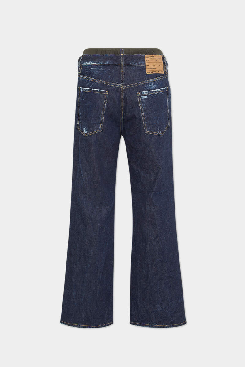 DARK INDIGO AVIATOR WASH LOOSE JEANS - 2