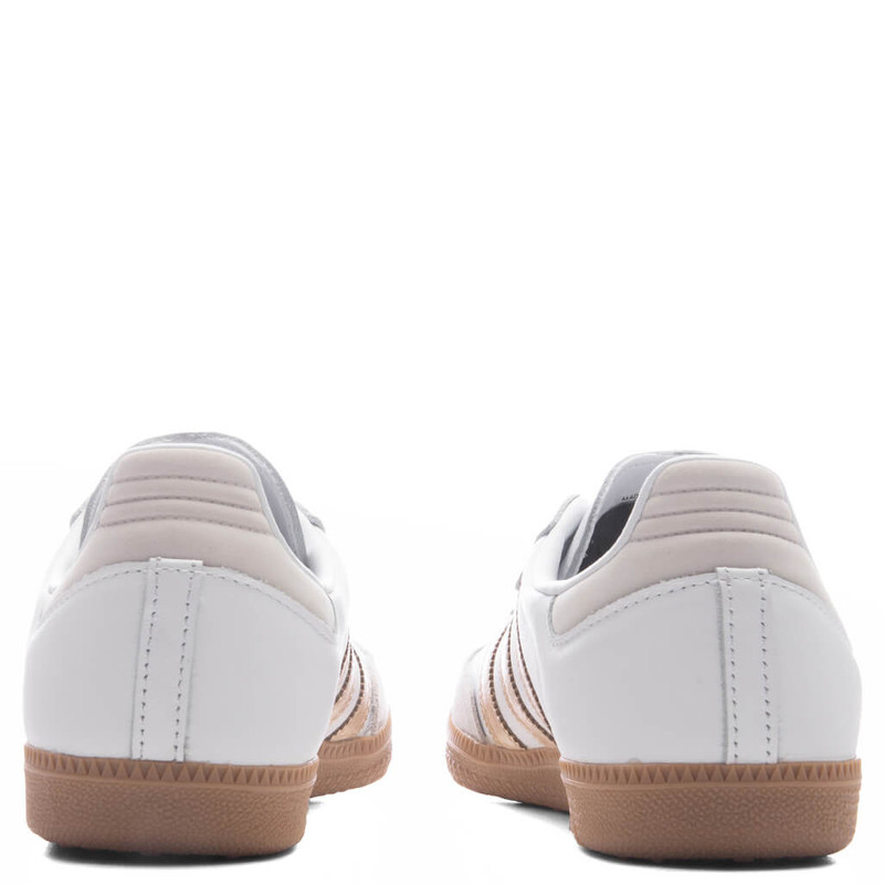 adidas Originals WOMEN'S SAMBA OG - FOOTWEAR WHITE/WONDER GOLD METALLIC/GREY ONE outlook