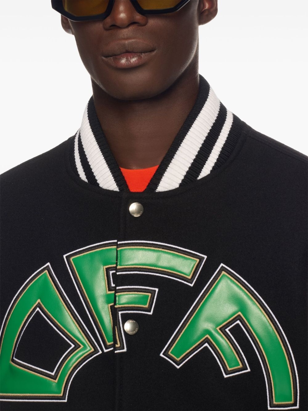 logo-appliqué bomber jacket - 5