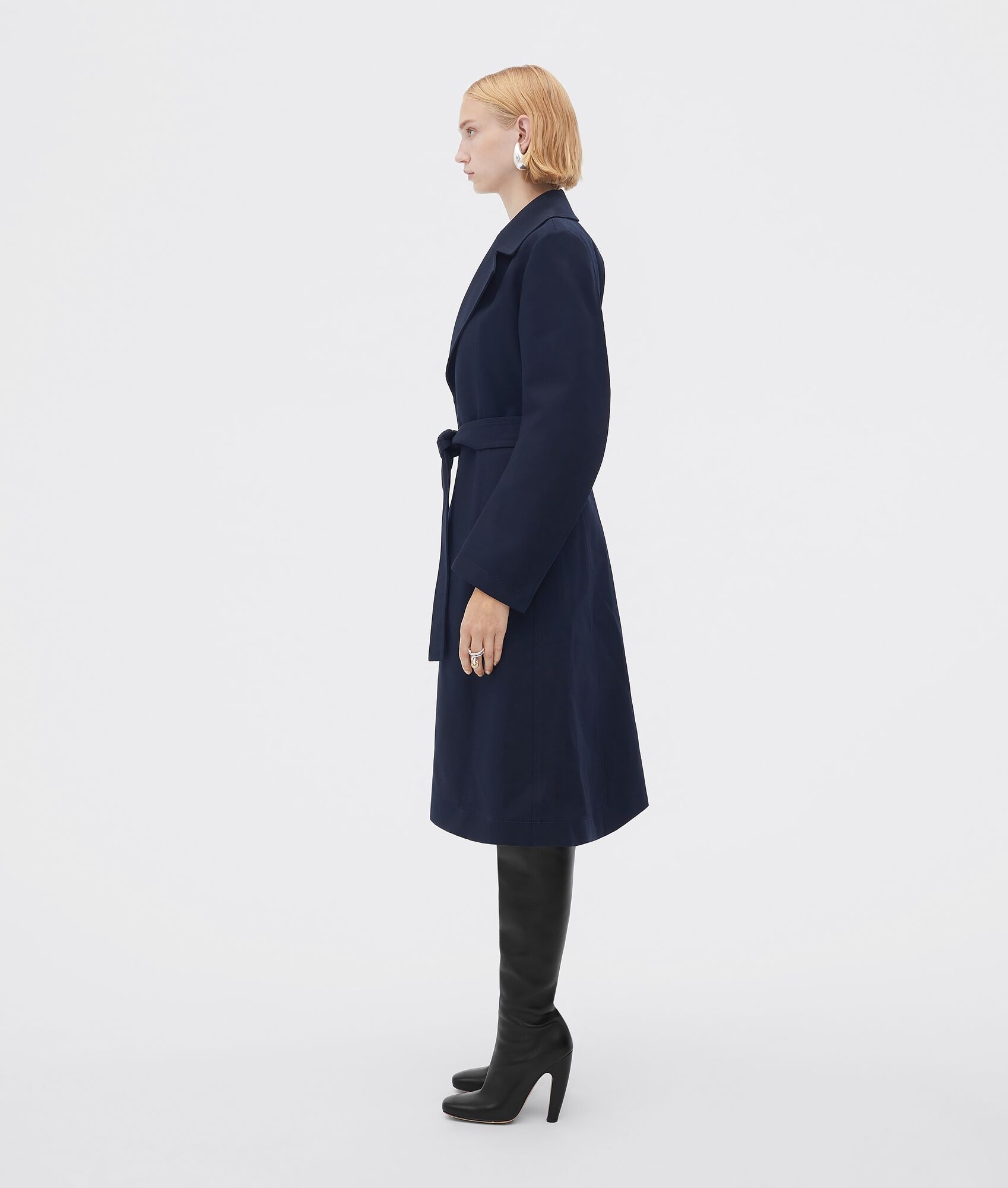 Curved Sleeves Cotton Canvas Trench - 2