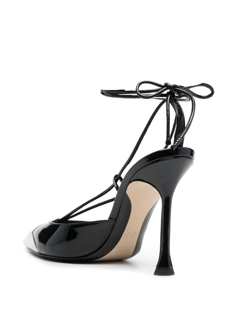 colour-block patent leather pumps - 6