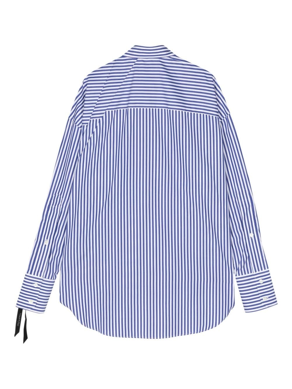 striped draped cotton shirt - 2