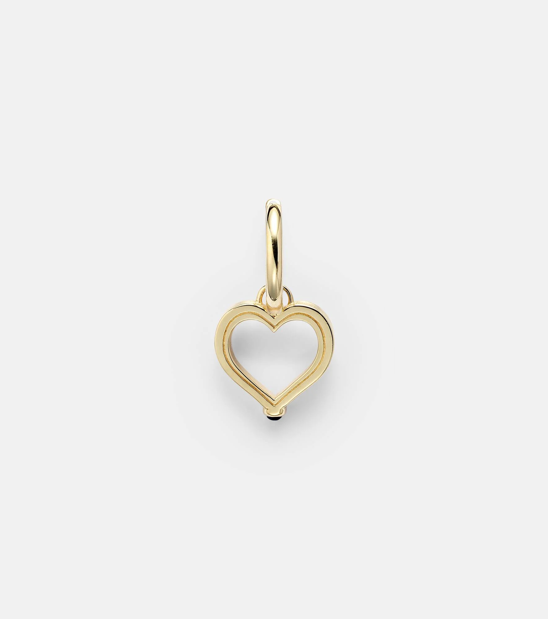 Baby Charm Heart 18kt gold single earring with sapphire - 1
