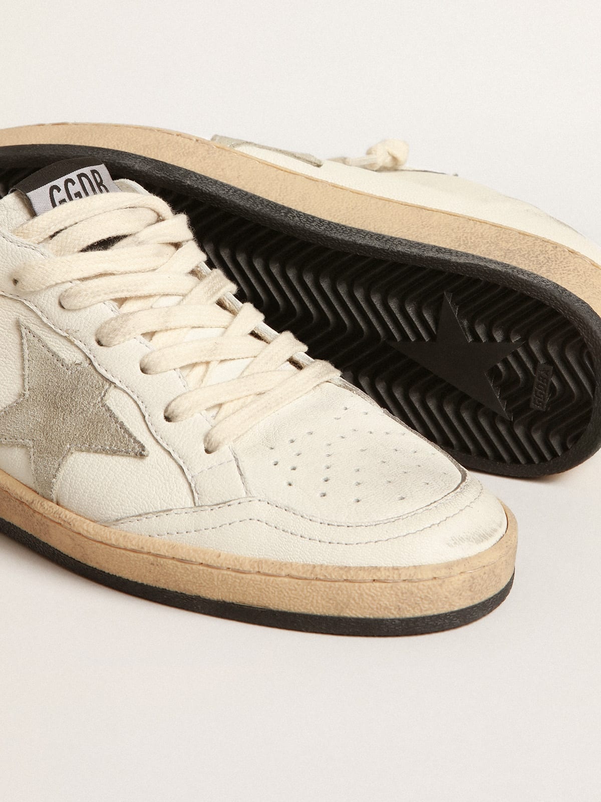 Ball Star Sabots in nappa leather with ice-gray suede star - 4