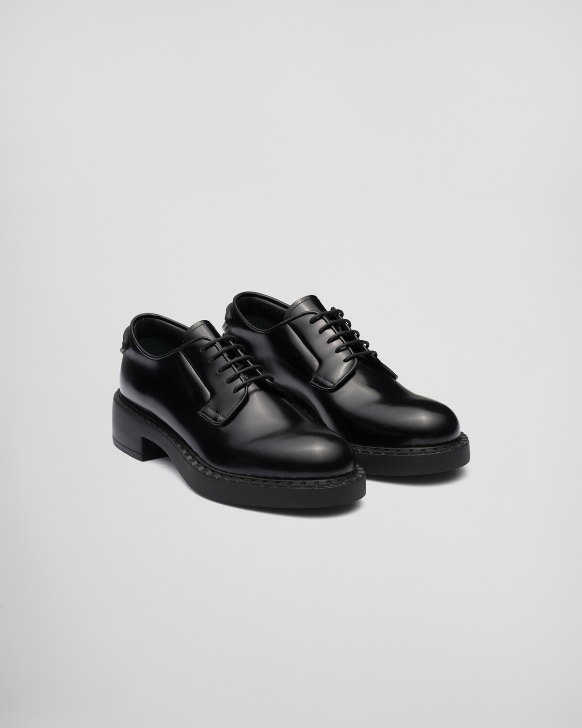 Brushed-leather derby shoes - 1