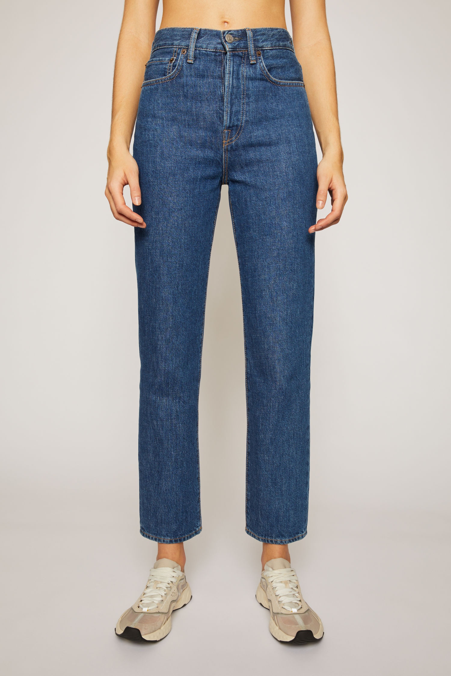 Cropped straight fit jeans dark blue - 2