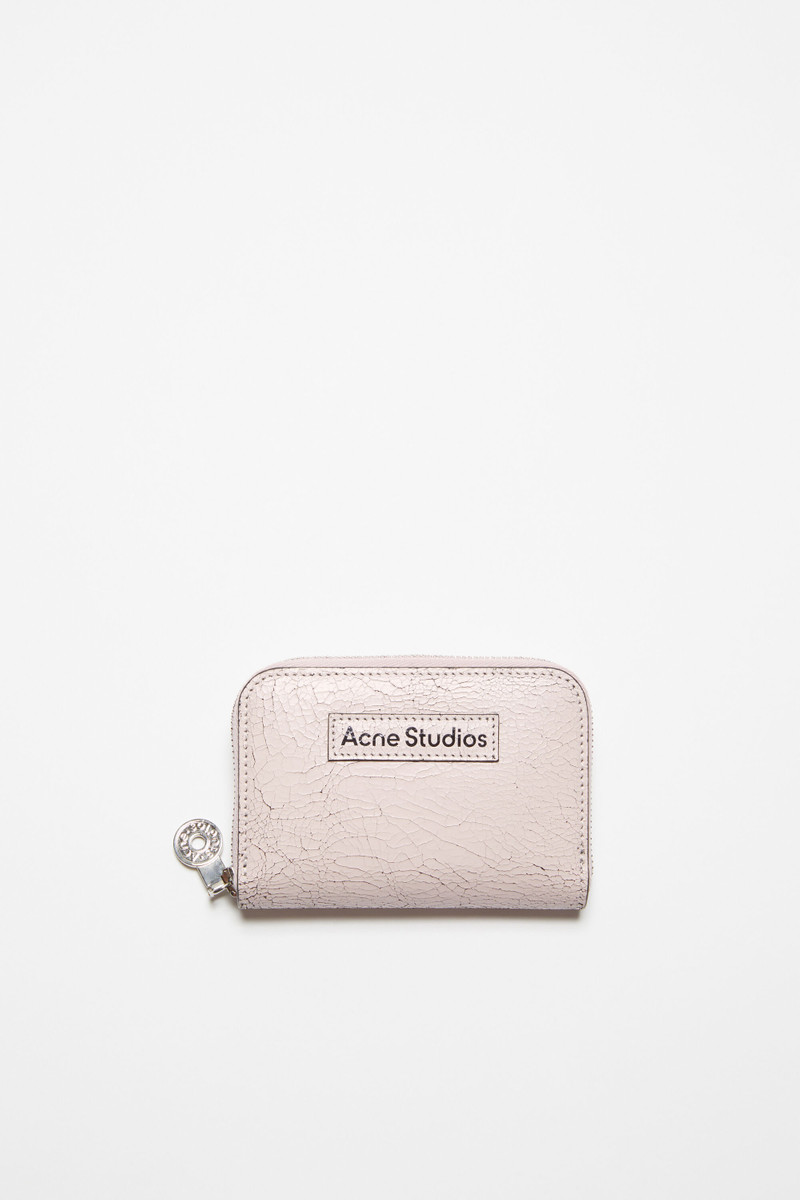 Leather zip wallet - Pastel pink 1