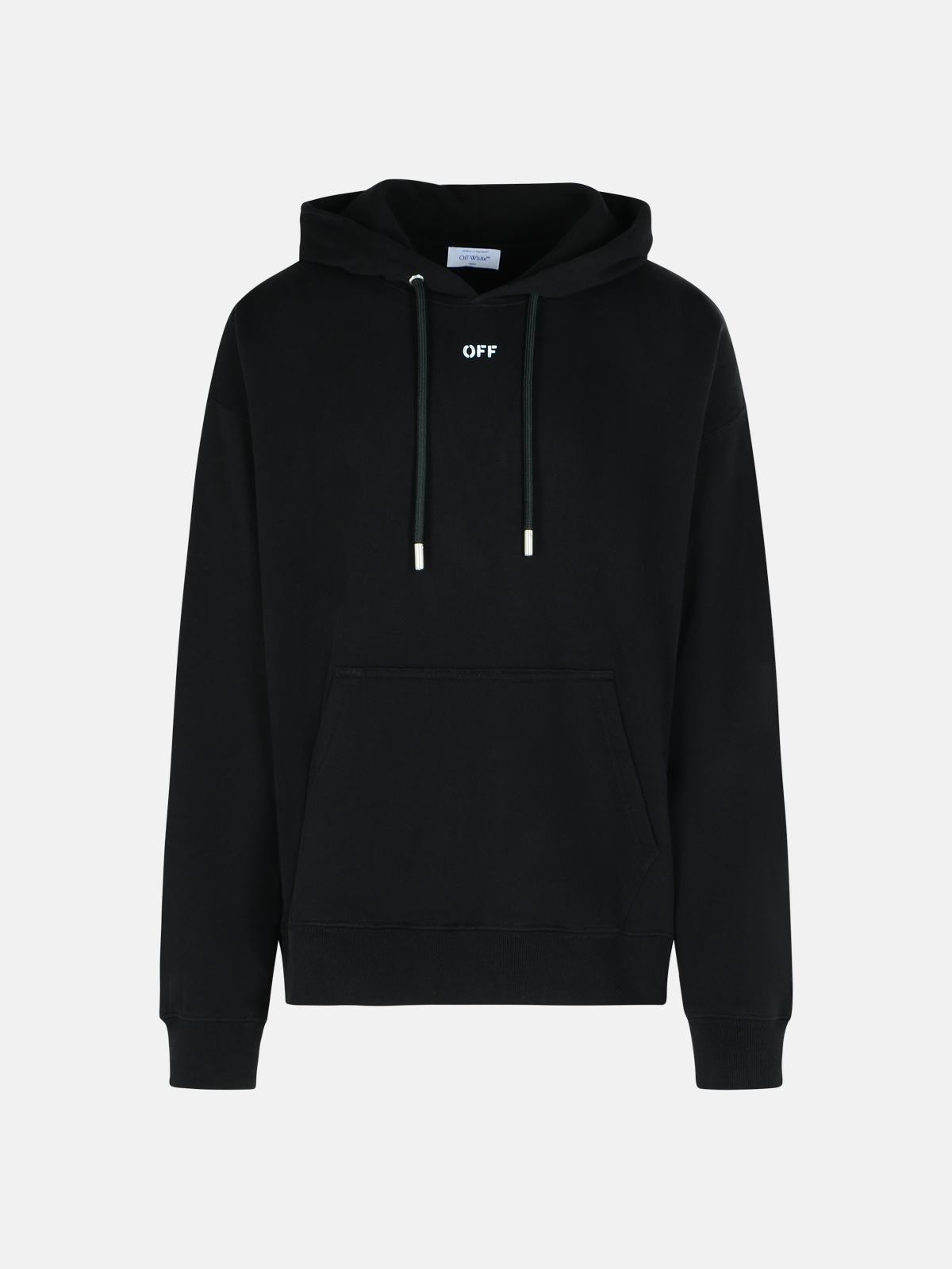 'BRUSH ARROW' BLACK COTTON SWEATSHIRT - 1