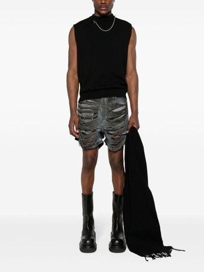 Rick Owens DRKSHDW distressed denim shorts outlook