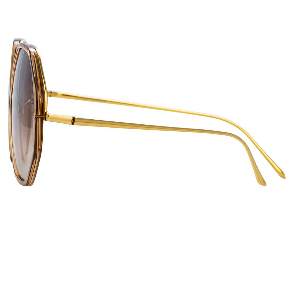 THE ALONA | OVERSIZED SUNGLASSES IN BROWN FRAME (C7) - 3