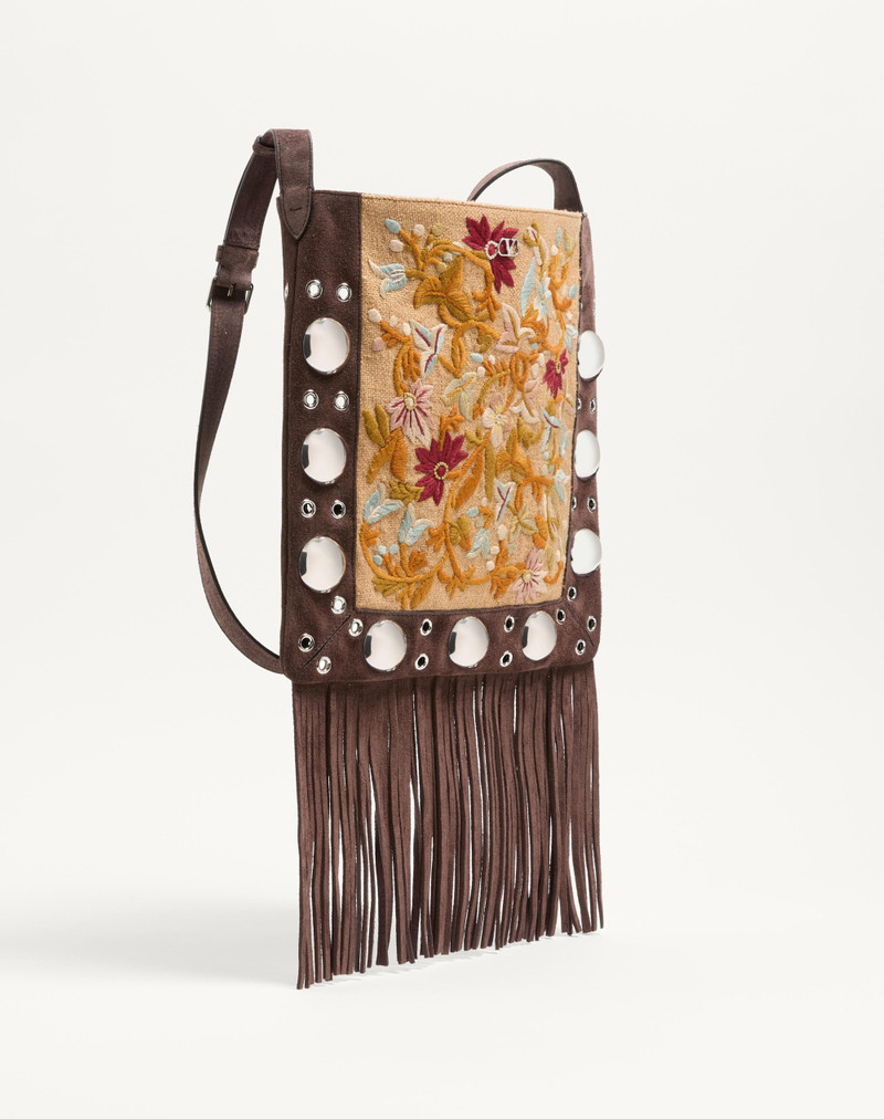 VALENTINO GARAVANI NELLCÔTE EMBROIDERED SHOULDER BAG WITH FRINGES 3