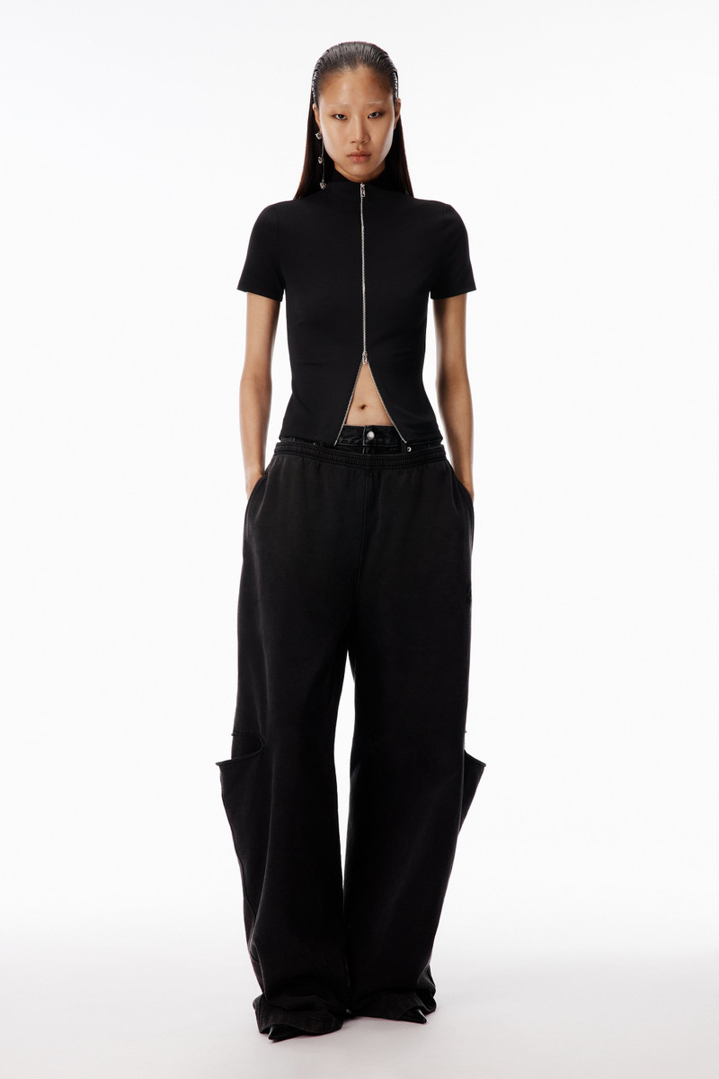 Alexander Wang Rashguard Mock Neck Short Sleeve Top outlook