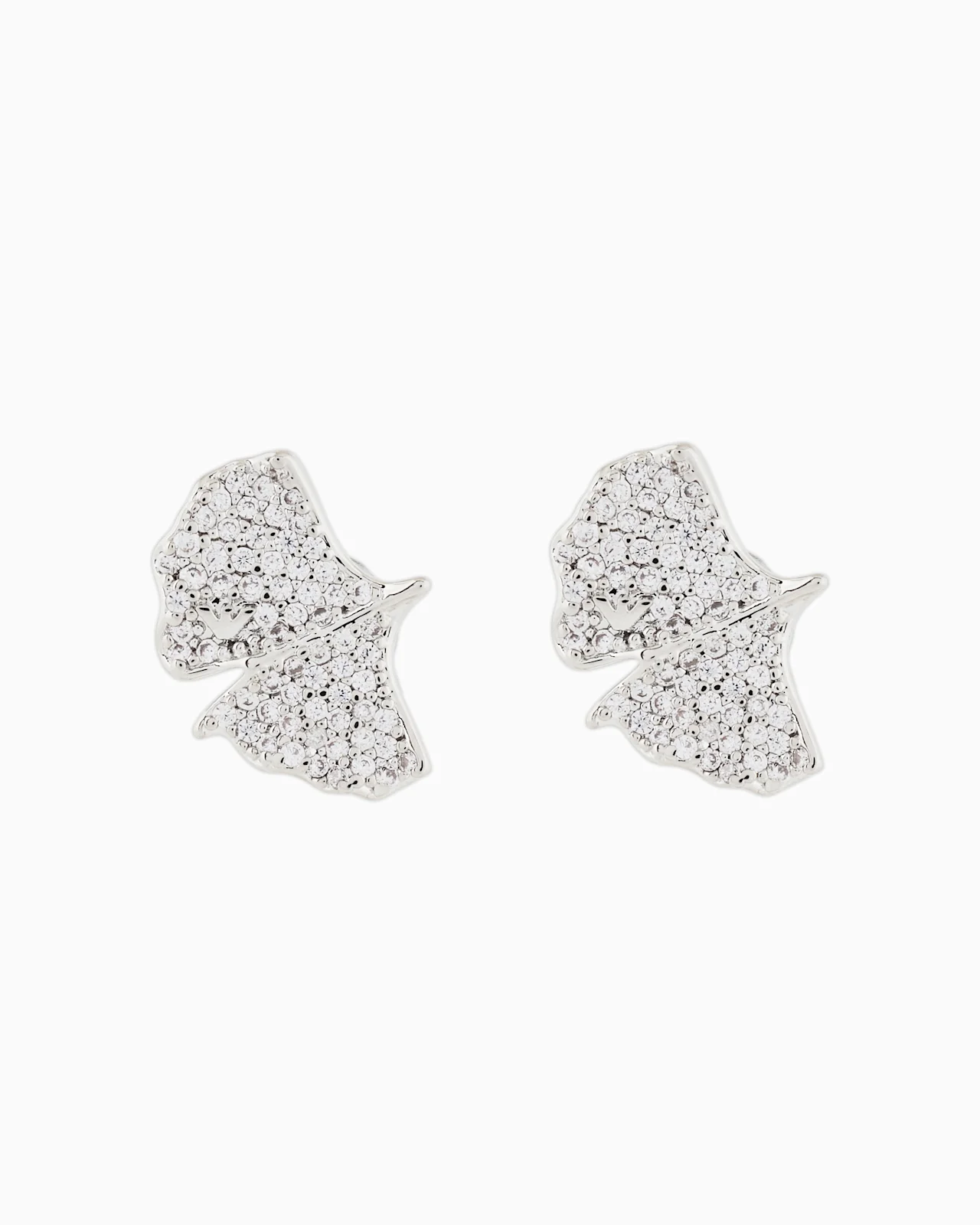 SILVER-TONE BRASS STUD EARRINGS - 1