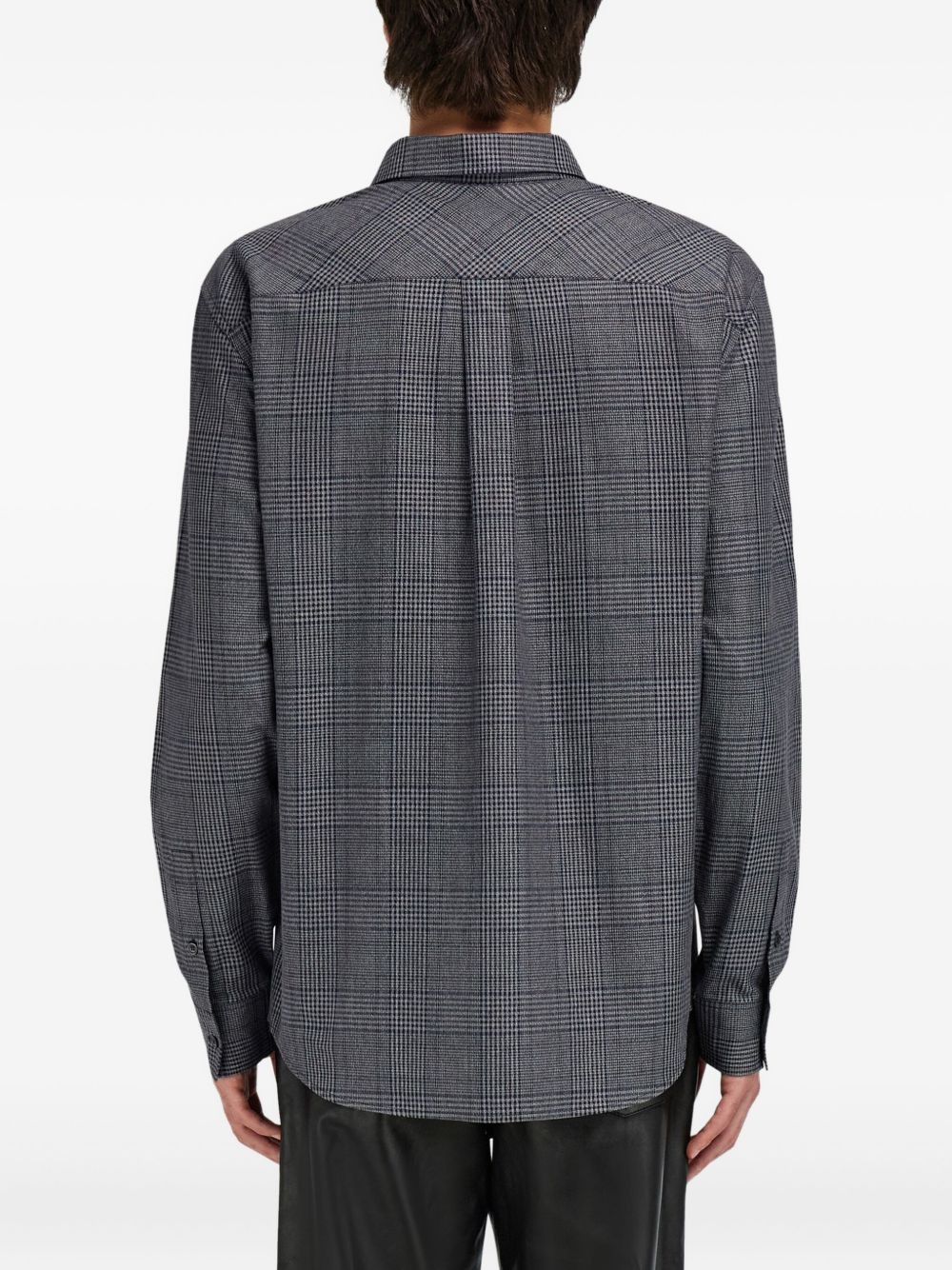 checked embroidered shirt - 4