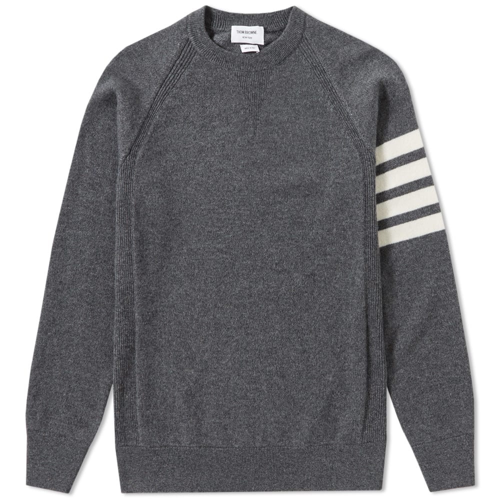 Thom Browne Arm Stripe Cashmere Crew Sweat - 1