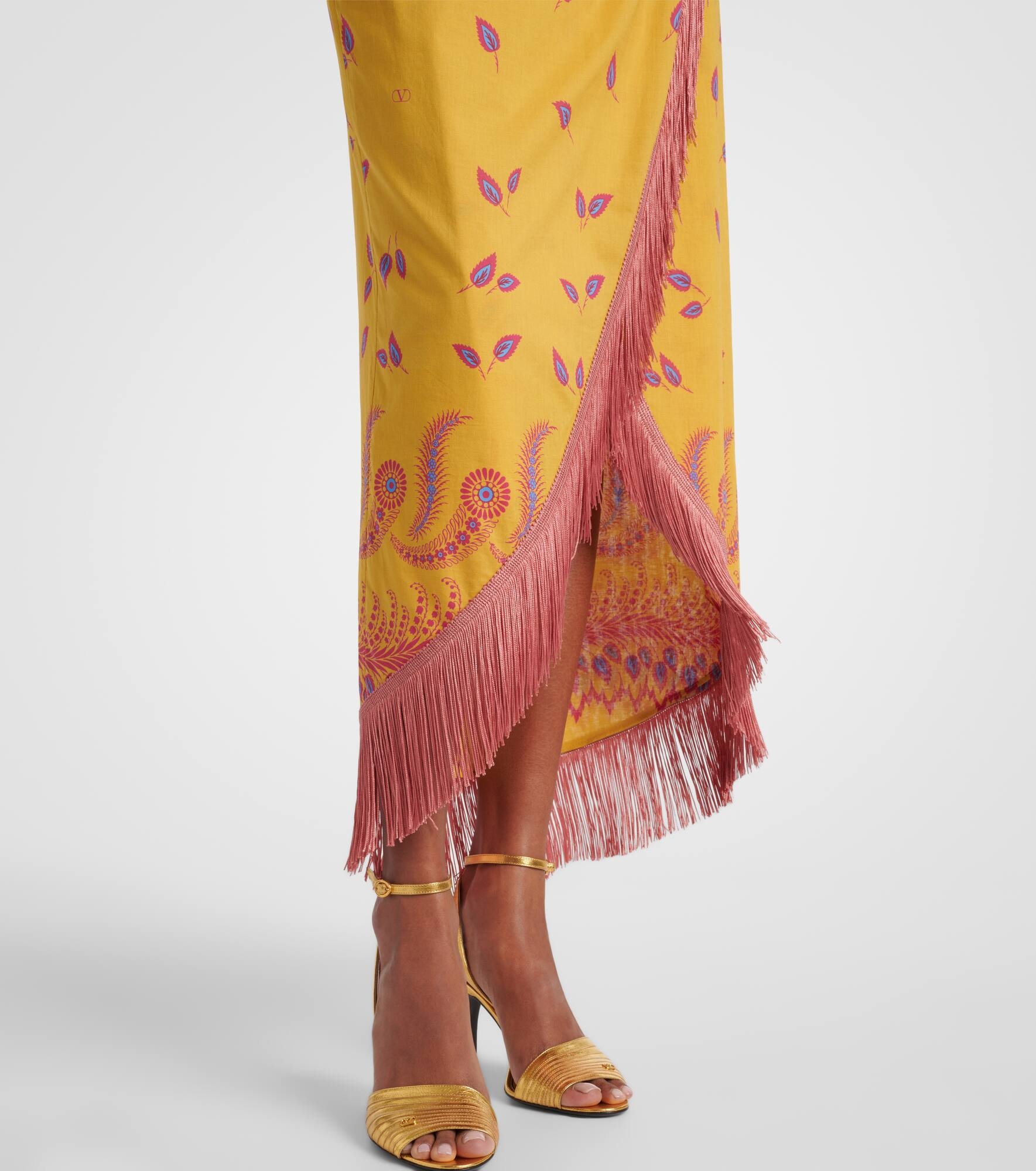 Printed cotton midi skirt - 5