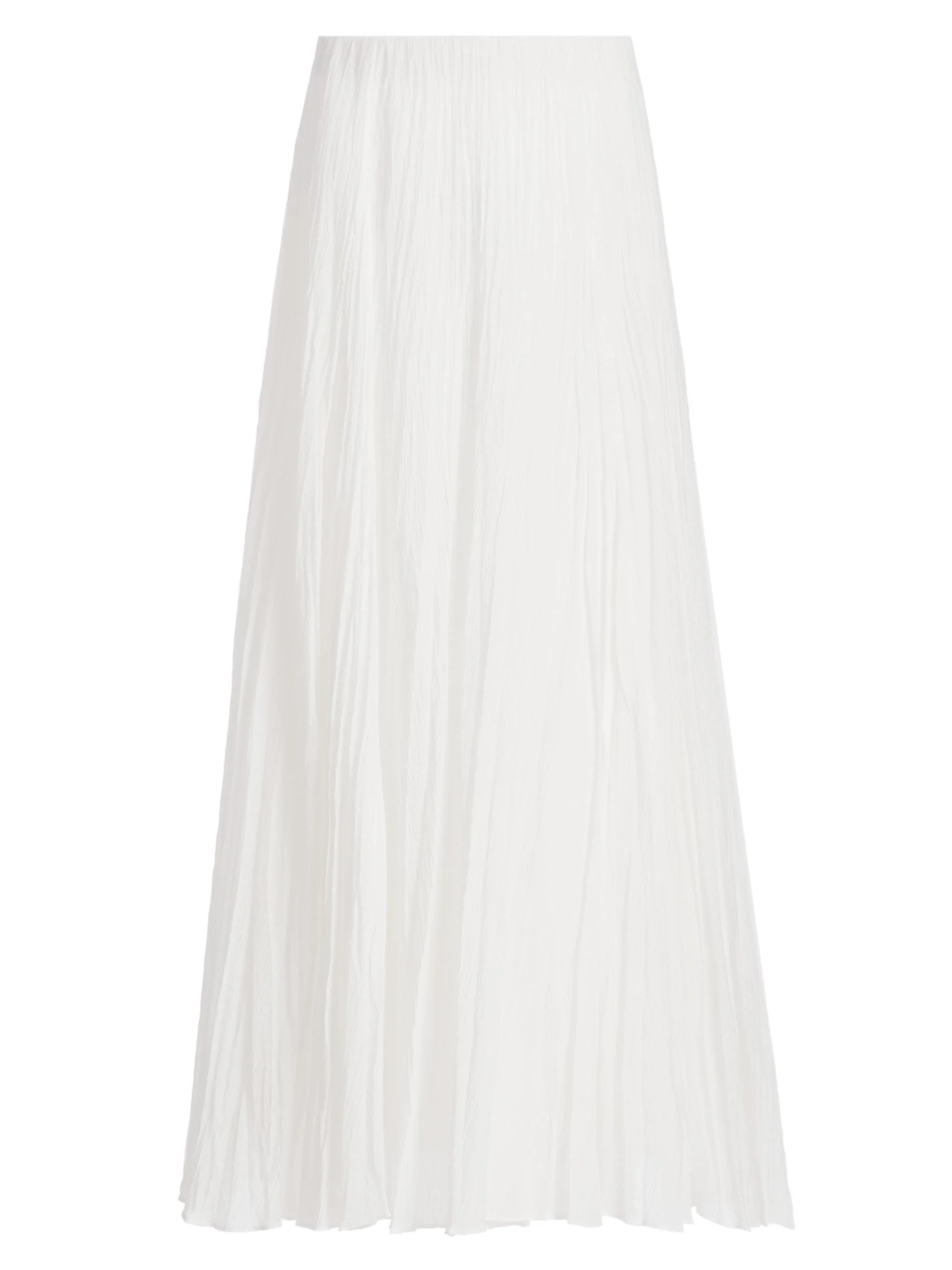 Women's Crinkled Cotton-Blend Maxi Skirt - Off White - 1