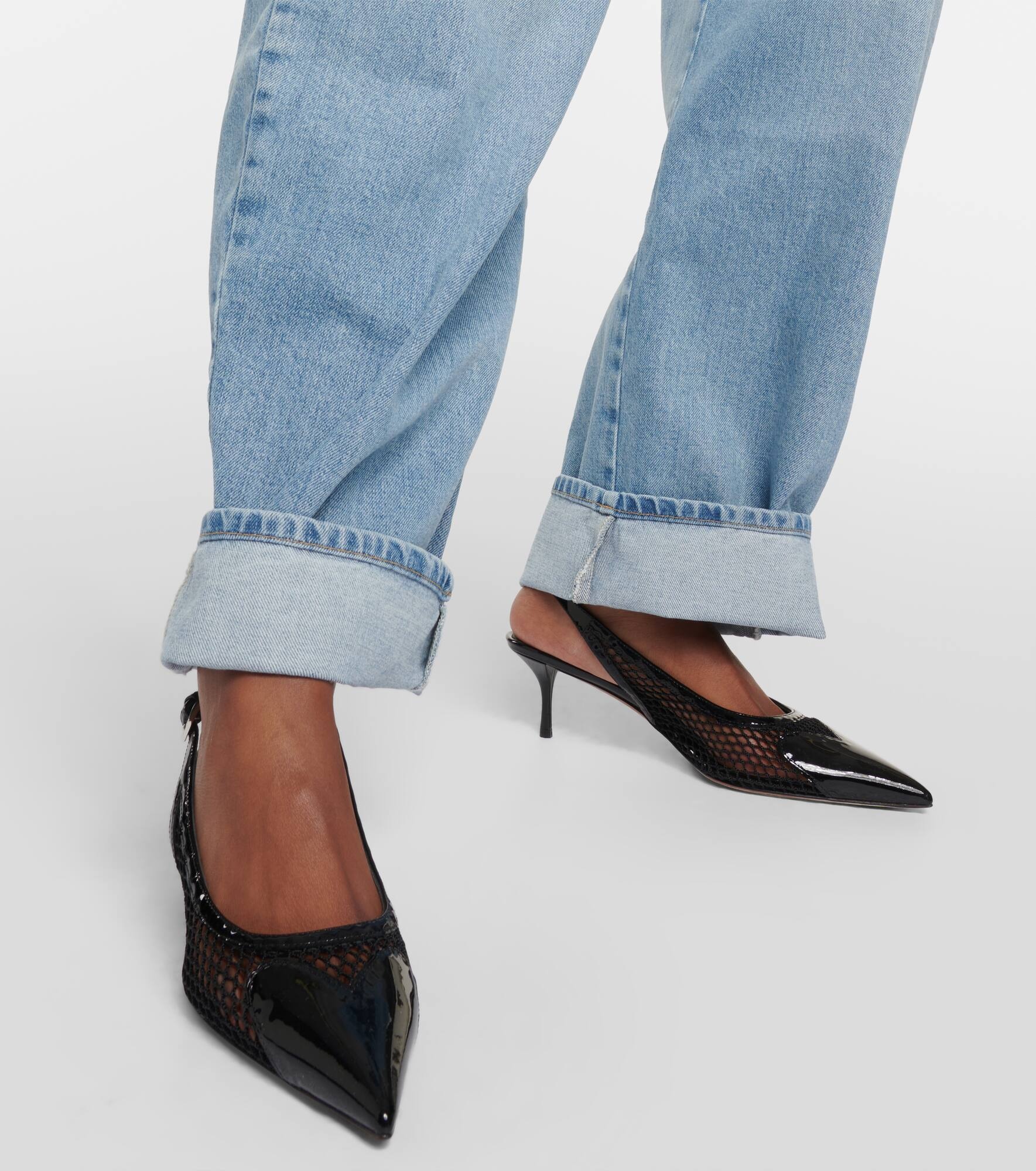 Patent leather slingback pumps - 4