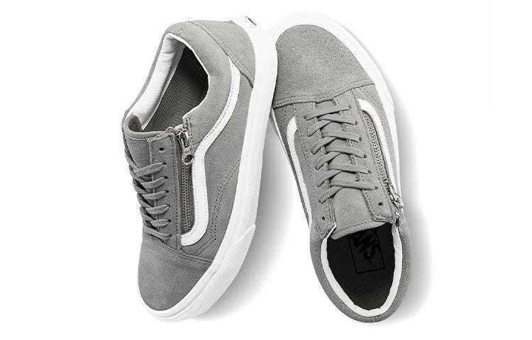 Vans Unisex Old Skool Zip Low-Top Sneakers Grey 'Gray White' VN0A3493A4F - 4